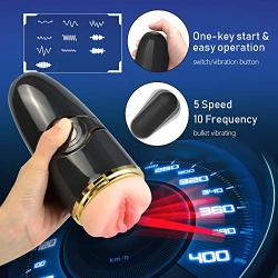 Vibrating Male Masturbator Cup Detachable Pocket Pussy Sex Toys for Men, Treediride Realistic Textured Vagina Stroker Rechargeable with 10 Stimulation Innovative Squeezable for Man Masturbation