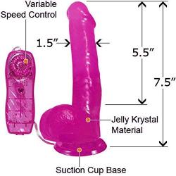 Top Cat Vibrating Slim Jelly Dong With Suction Cup 7.5 Inch Seductive Violet