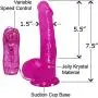 Top Cat Vibrating Slim Jelly Dong With Suction Cup 7.5 Inch Seductive Violet