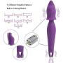 G Spot Clitoral Vibrator with Vibrating Nipple Clamp for Clitoris Stimulation,Waterproof Clit Stimulator with 7 Strong Vibration Modes Quiet Dual Motor (Purple G Spot Vibrator)