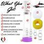 LeLuv Eros Black USB-Powered Electric Penis Pump Smoke Grey Cylinder Bundle with 3 Sizes of Sleeves and 4 Sizes of Constriction Rings
