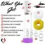 LeLuv Eros Black USB-Powered Electric Penis Pump Smoke Grey Cylinder Bundle with 3 Sizes of Sleeves and 4 Sizes of Constriction Rings