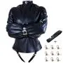 Sexy Leather Bondage Jacket Restraint Suit - Forced Binding Clothing Restriction Neck Sleeves Finger Binding Leather Body Harness Lockable Adjustable Adult Sex Toys Fetish Costume Sexy Leather Bondage Jacket Restraint Suit - Forced Binding Clothing Restriction Neck Sleeves Finger Binding Leather Body Harness Lockable Adjustable Adult Sex Toys Fetish Costume