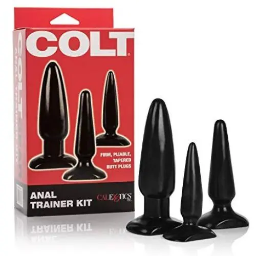 CalExotics Colt Anal Trainer Kit - 3 Piece Male Butt Plug Set - Waterproof Fetish Sex Toys for Couples - Black CalExotics Colt Anal Trainer Kit - 3 Piece Male Butt Plug Set - Waterproof Fetish Sex Toys for Couples - Black