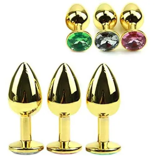 Senoow Gold Alloy Chome Metal Plated Jeweled Toy PluInsert Sixy Stopper Senoow Gold Alloy Chome Metal Plated Jeweled Toy PluInsert Sixy Stopper