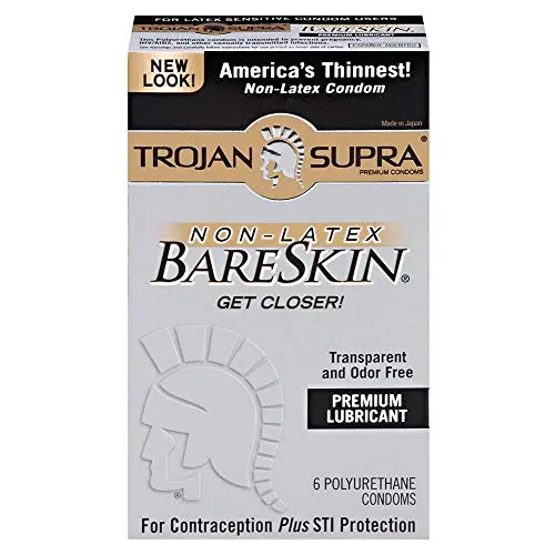 Trojan Supra Non-latex Bareskin Condoms 3 Packs of 6 Trojan Supra Non-latex Bareskin Condoms 3 Packs of 6
