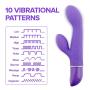 G-Spot Rabbit Vibrator with Lifelike Ridges for Women Clitoral Stimulation | Lyps Holly - Waterproof Silicone Dildo Clit Dual Stimulator with Multiple Speeds & 10 Powerful Vibration Patterns