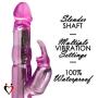 LeLuv Rabbit Vibrator Bath Time Bunny 8 Inch Waterproof Dual Motor Simple Controls Clear