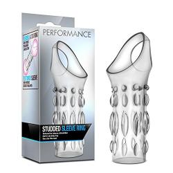 Stretchy Textured Pleasure Cock Sleeve - Male Enhancement - Prolong Erection - Sex Toy for Men (Clear)