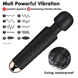 Personal Mini Wand Massager, Strongest Cordless Handheld Vibrating Power, Deep Tissue Massage for Back, Legs, Hand Pains & Sports Recovery,Best Rated for Travel Gift(Black)