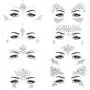 Noctilucent Face Gems Luminous Temporary Tattoo Stickers Acrylic Crystal Glitter Stickers Waterproof Face Jewels Rainbow Tears Rhinestone for Party, Rave Festival, Dress-up of ZLXIN(8 Pcs A Set)