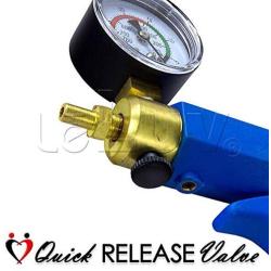 LeLuv Maxi Blue Plus Vacuum Gauge Penis Pump 9 inch x 2 inch Cylinder