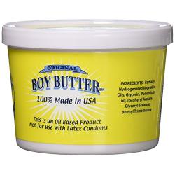 Boy Butter 16oz Personal Lubricant | Natural Coconut Oil & Organic Silicone | Non Staining, Washable & Slick Lube for Adult Men, Women & Couples | Original Formula Oil Based Cream Made in The USA