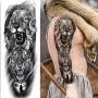 Rejaski 9 Sheets Super Long Full Arm Temporary Tattoo Sleeves For Men Women Realistic Lion Wolf Body Art Chest Shoulder Fake Tatoos Paper Waterproof Large Eagle Dragon Animal Temporary Tattoos Sticker Rejaski 9 Sheets Super Long Full Arm Temporary Tattoo Sleeves For Men Women Realistic Lion Wolf Body Art Chest Shoulder Fake Tatoos Paper Waterproof Large Eagle Dragon Animal Temporary Tattoos Sticker