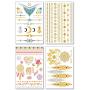 Metallic Temporary Tattoos for Women Teens Girls - 8 Sheets Gold Silver Temporary Tattoos Glitter Shimmer Designs Jewelry Tattoos - 100+ Color Flash Fake Waterproof Tattoo Stickers (Aruba)