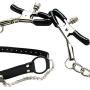 YoungGuor Womens Faux Leather Harness Collar Cupless Bra Open Mouth 2 Pcs Lingerie Set Role Play Costumes