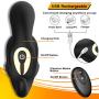 Male Vibrating Prostate Massager, 2 Powerful Motors Rechargeable Anal Vibrator with 10 Stimulation Patterns Remote Control Waterproof Butt Plug Anal Sex Toys for Men, Women & Couples