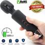 Personal Cordless Wand Massager - 20 Powerful Modes, Silent, Handheld, Waterproof, Electric, USB Rechargeable | Massage Stick for Body, Neck, Shoulders, Back - Sports Recovery & Muscle Aches (Black)