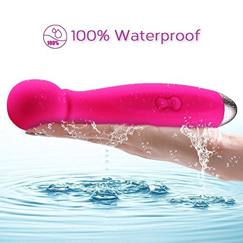 GEDoll Mini Handheld Wand Massager 9 Power Vibration, Cordless USB Rechargeable ＆ Waterproof,Back Neck Shoulder Deep Tissue Powerful Massager (Pink)