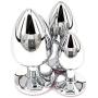 Eastern Delights 3 pcs Steel Attractive Butt Plug Anal BDSM Jewelry, 3 Size Same Color