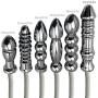 Electrode Anal Plug, Metal Double Electric Shock Pulse Therapy Deep Vagina Plug Accessories - A1