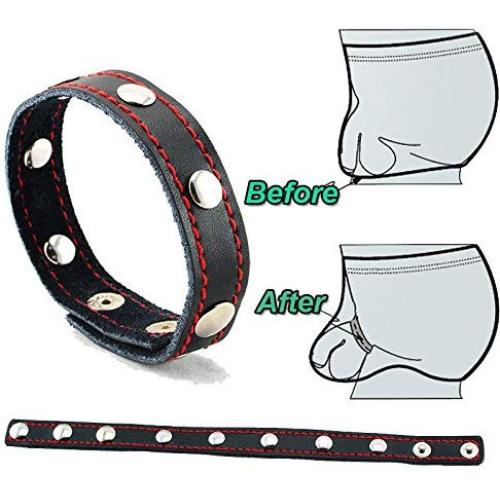 LYRE Leather Penis Cock Ring Fetish Pro Bondage Penis Enhancer Adjustable Strap