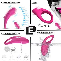 Vibrating Cock Ring - Remote Control - Cockring Full Silicone Waterproof Rechargeable Penis Ring Vibrator - Best Sex Toy for Male or Couples - Enhancing Last Longer Orgasm - Vagina Massage Toys Gift