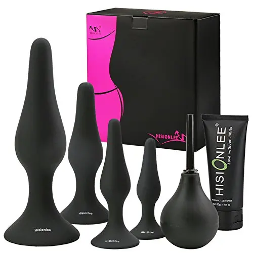 Hisionlee Sexy Toys 4PCS Anal Plug Set Medical Silicone Sensuality Anal Toys(Black) Hisionlee Sexy Toys 4PCS Anal Plug Set Medical Silicone Sensuality Anal Toys(Black)