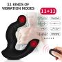 Prostate Massager Vibrating Anal Plug with 2 Intense Motors 11 Speeds Vibration, Wireless Remote Control Rechargeable Waterproof Silicone Anal Sex Toys for Men Women and Couples