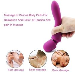 LED Body Heating  Massager with Powerful Speeds 10 Vibration Modes, Portable Personal Rechargeable Massager, Handheld Waterproof Massager Therapy Back Neck Muscle Aches Sports Recovery (Purple)
