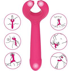 G Spot Vibrator with 3 Motors for Vagina Clitoris Penis Stimulation，Treediride 2.0 Upgrade Silicone Dildo Vibrator with 7 Vibration Modes Waterproof Penis Stimulator Quiet Sex Toy for Women Men Couple