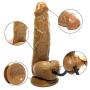 Inflatable Dildo with Suction Cup,Huge Dildo Anal Vaginal Stimulation,Testicles and Obvious Glans Female Sex Toy Create a Full Feeling Orgasms, Dong Max Insertable (Flesh Dildo)