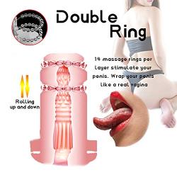 Male Masturbator Cup, 4D Realistic Vagina Pocket Pussy, Powerful Thrusting Adult Sex Toys for Men with 10 Frequencies Modes and 6 Moan Stroker Magnetic USB Rechargeable Penis Training for Masturbation