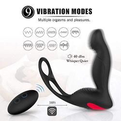 PHANXY® 3 in 1 Remote Controlled Vibrating Prostate Massager/Vibrator with Cock Ring and Ball Loop 9 Speeds G Spot Vibrator Waterproof Anal Sex Toy for Men Women and Couples