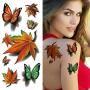 3D Colorful Butterfly Temporary Tattoos for Women - Rose Feather Animals Written Words Flowers Sexy Body Chest Back Shoulder Stickers Waterproofing (style 2)