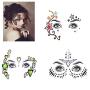 Pinkiou Facial Art Stickers Women Face Eye Temporary Tattoo Festival Waterproof Stickers (6 pieces)