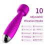Wand Massage Vibrator G Spot Clitoris Stimulation Luvsex Waterproof Dildo Clit Stimulator 10 Vibration Modes Quiet Motor Women Powerful Vibration Modes Intense Orgasms Rechargeable Easy Clean