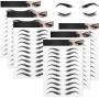 6 Sheets 4D Hair-Like Waterproof Eyebrow Tattoos Stickers Eyebrow Transfers Stickers Grooming Shaping Eyebrow Sticker in Arch Style for Women and Girls, 66 Pairs (High Arch Eyebrow)