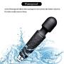 Personal hot Waterproof Useful Magic Massager with 20 Wand Vibration Modes Powerful Maximum Speed 7200RPM Soft Material Cordless Quiet for Muscle Aches Handheld & Sports Recovery - Black Travel Gift