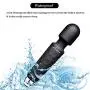 Personal hot Waterproof Useful Magic Massager with 20 Wand Vibration Modes Powerful Maximum Speed 7200RPM Soft Material Cordless Quiet for Muscle Aches Handheld & Sports Recovery - Black Travel Gift