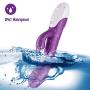 Rabbit Vibrator with Soft Tongue, AILEQI Heating Dildo Vibrator Clit Stimulator Waterproof with 8 Vibration Modes Quiet Dual Motor for Couples Femal Rechargeable (Purple)