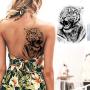 EGMBGM 6 Sheets Tribal Realistic Lion King Temporary Tattoo Stickers For Men Kids Cool Black Ink Tiger Drawing Waterproof Fake Tattoos For Women Body Art Real Large Tatoos Temporary Paper Set Animals