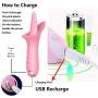 G Spot Clitoral Vibrator, Tongue Vibrator Stimulator, Soft Licking Clit Tickler Adult Sex Toys for Female Nipple Oral Sex Couples Solo Blowjob Orgasm Vaginal Anal Massager 10 Modes Whisper (Pink)