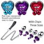 Sunnylela Metal Amal Plug with Traction Chain Rhinestone-Heart-Shaped Adult Health Six-Toys for Couple Beginner