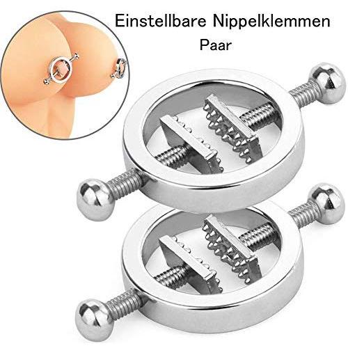RONSHIN Fetish Nipple Clamps Adjustable Nipple Clamps Stainless Steel Nipple Clamps Stimulation Erotic SM BDSM Sex Toy for Men and Women