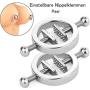 RONSHIN Fetish Nipple Clamps Adjustable Nipple Clamps Stainless Steel Nipple Clamps Stimulation Erotic SM BDSM Sex Toy for Men and Women