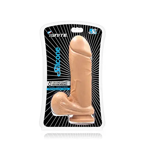 Thick Dong Balls and Amp Suction Cup Silicone Dildo, 8 Inch Thick Dong Balls and Amp Suction Cup Silicone Dildo, 8 Inch