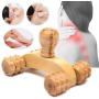 Moonsun08 Wood Back Roller Car Roller Wooden Massage Tool Hand Foot Back Body Therapy Relaxing Back Massager Muscle Roller Back Pain Relief Devices Deep Tissue Massager Wood Color