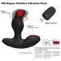 LEVETT Vibrating Anal Plug Butt Vibrator Silicone 16+3 Modes 360 Degree Rotating Head Stimulator Prostate Massager with Remote Controller Operation for Male Sex Toys(Black)