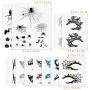 Niceauty Temporary Tattoos, Halloween Temporary Tattoos -11 Eye Fake Tattoos and 2 Spider Temporary Tattoos for Women and Men, Easy on/off, Use Safe, Non-toxic, Waterproof
